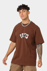 Cards Brown Printed T-shirt
